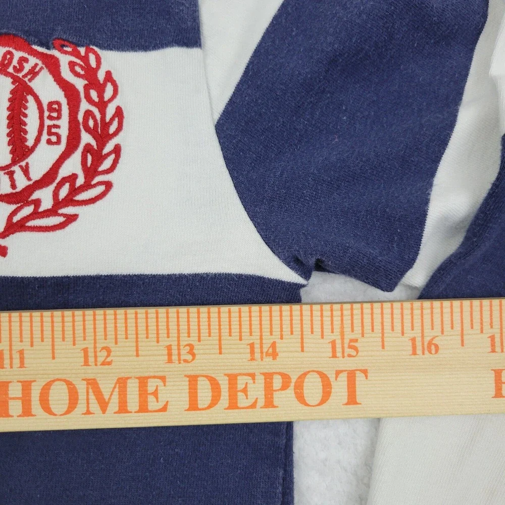 OshKosh B'gosh Boys 6 Rugby Shirt Blue White Striped Cotton Long Sleeve‎ READ